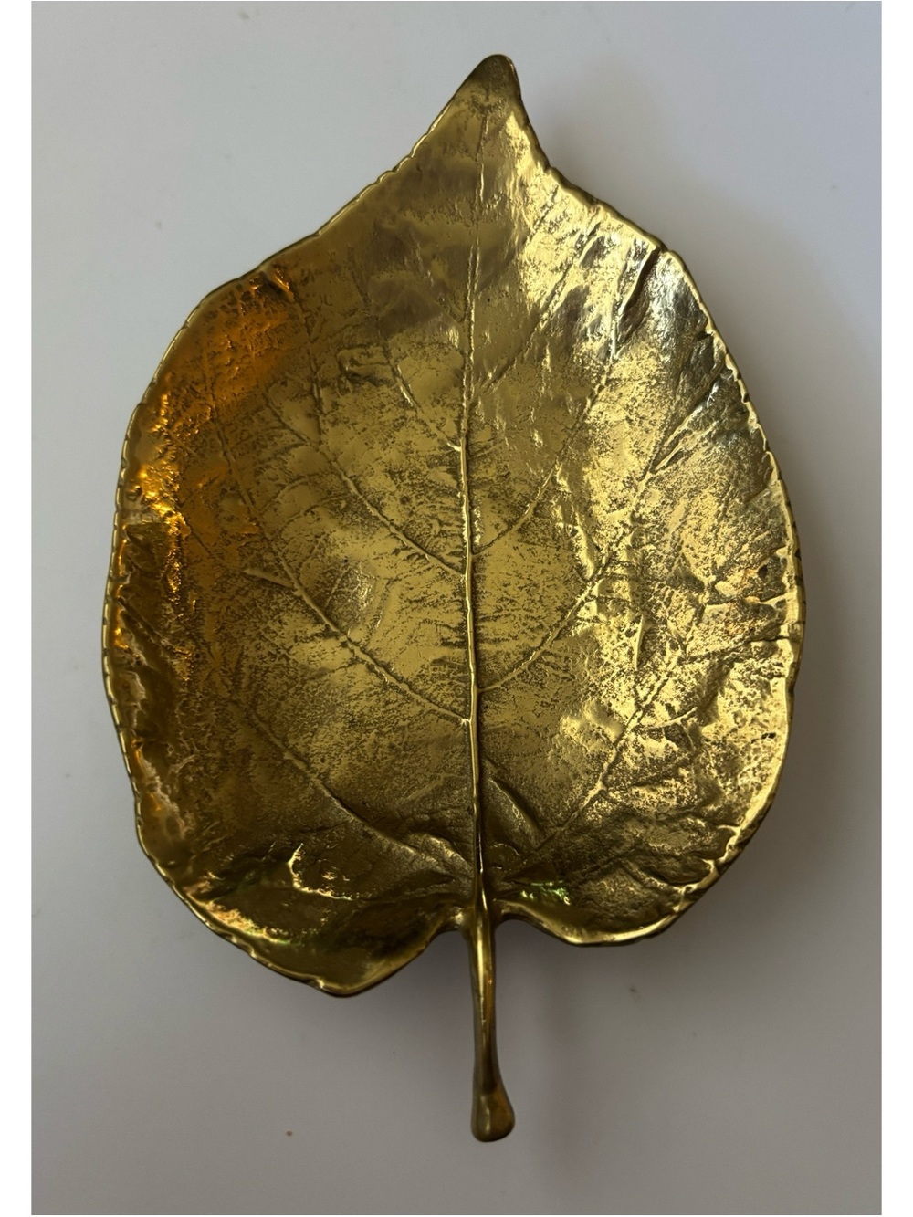 1951’s Vintage Virginia Metalcrafters Brass Linden Leaf Small Decorative Tray